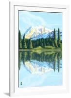 Mount Shuksan (Image Only)-Lantern Press-Framed Art Print