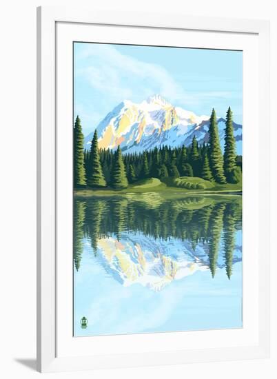 Mount Shuksan (Image Only)-Lantern Press-Framed Art Print