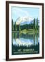 Mount Shuksan - North Cascades National Park, WA-Lantern Press-Framed Art Print