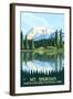 Mount Shuksan - North Cascades National Park, WA-Lantern Press-Framed Art Print