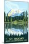 Mount Shuksan - North Cascades National Park, WA-Lantern Press-Mounted Art Print