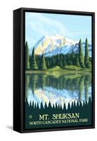 Mount Shuksan - North Cascades National Park, WA-Lantern Press-Framed Stretched Canvas