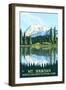 Mount Shuksan - North Cascades National Park, WA-Lantern Press-Framed Art Print