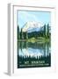 Mount Shuksan - North Cascades National Park, WA-Lantern Press-Framed Art Print