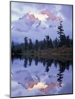 Mount Shuksan Reflected in Picture Lake, Heather Meadows, Washington, USA-Jamie & Judy Wild-Mounted Photographic Print