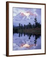 Mount Shuksan Reflected in Picture Lake, Heather Meadows, Washington, USA-Jamie & Judy Wild-Framed Photographic Print