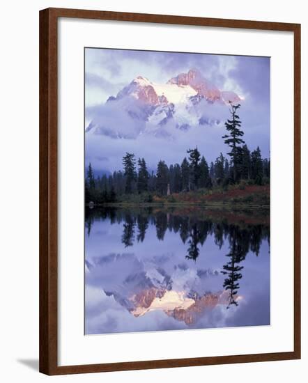 Mount Shuksan Reflected in Picture Lake, Heather Meadows, Washington, USA-Jamie & Judy Wild-Framed Photographic Print