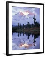 Mount Shuksan Reflected in Picture Lake, Heather Meadows, Washington, USA-Jamie & Judy Wild-Framed Photographic Print