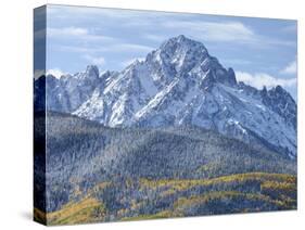 Mount Sneffels after an Early Autumn Snowfall, Near Telluride, Co-Howard Newcomb-Stretched Canvas