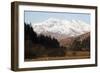 Mount Snowdon Capped with Snow as Welsh Sheep Graze on a Sunny Spring Day, Snowdonia National Park-Stuart Forster-Framed Photographic Print