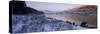 Mount Snowdon in snow at sunrise with frozen LLynnau Mymbyr lake, Capel Curig, Snowdonia-Stuart Black-Stretched Canvas