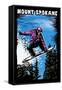 Mount Spokane, Washington - Scratchboard Snowboarder-Lantern Press-Framed Stretched Canvas