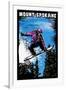 Mount Spokane, Washington - Scratchboard Snowboarder-Lantern Press-Framed Art Print