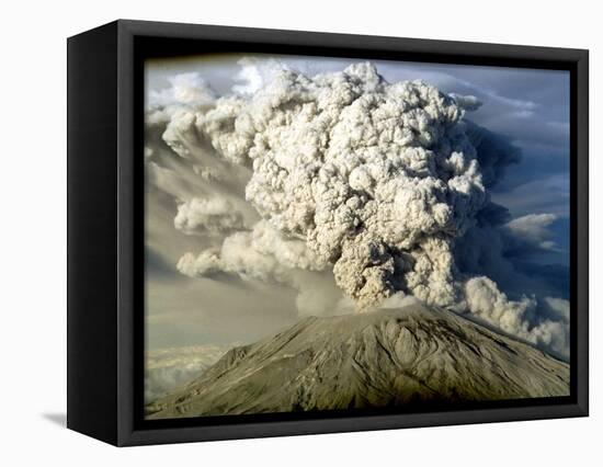 Mount St. Helen's Erupts-null-Framed Stretched Canvas