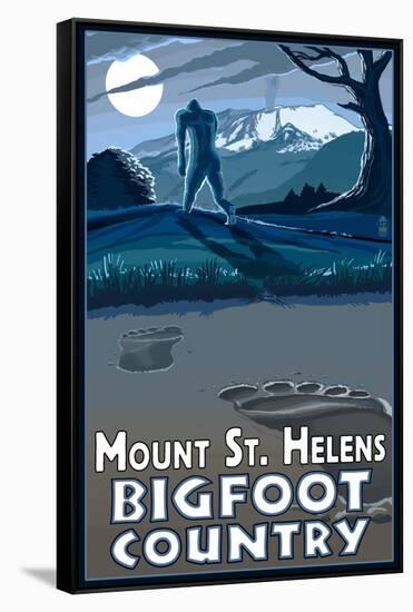 Mount St. Helens - Bigfoot Country-Lantern Press-Framed Stretched Canvas