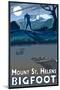 Mount St. Helens - Bigfoot Scene-Lantern Press-Mounted Art Print