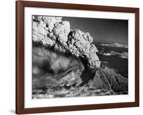 Mount St. Helens Eruption and Mount Hood-Bettmann-Framed Photographic Print