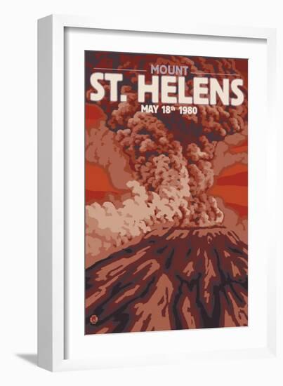 Mount St. Helens Eruption, Washington, May 18, 1980-Lantern Press-Framed Art Print