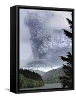 Mount St. Helens Eruption-Steve Terrill-Framed Stretched Canvas