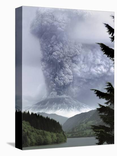 Mount St. Helens Eruption-Steve Terrill-Stretched Canvas