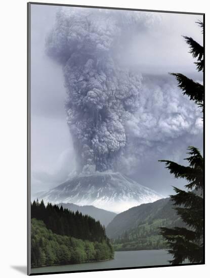 Mount St. Helens Eruption-Steve Terrill-Mounted Photographic Print