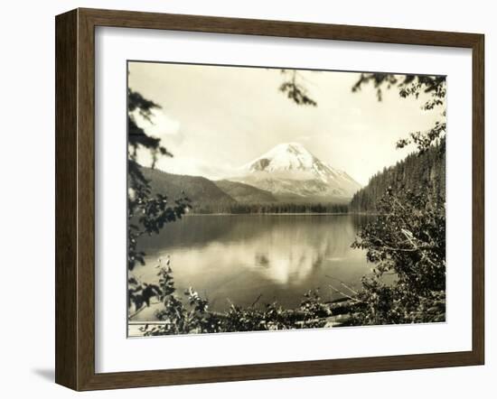 Mount St. Helens From Spirit Lake, 1923-Asahel Curtis-Framed Giclee Print