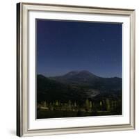 Mount St. Helens is Seen against a Star-Filled Sky-null-Framed Photographic Print