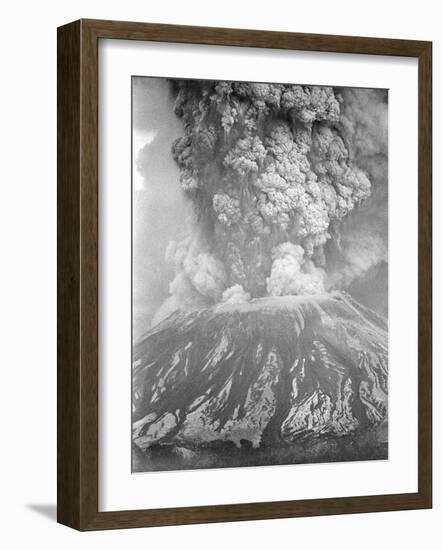 Mount St. Helens Sends a Plume of Ash, Smoke and Debris Skyward-null-Framed Photographic Print