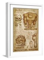 Mount St. Helens, Washington - Bigfoot da Vinci-Lantern Press-Framed Art Print