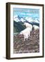 Mount St. Helens, Washington - Goat Family-Lantern Press-Framed Art Print