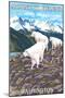 Mount St. Helens, Washington - Goat Family-Lantern Press-Mounted Art Print
