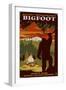 Mount St. Helens, Washington - Home of Bigfoot-Lantern Press-Framed Art Print