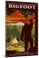 Mount St. Helens, Washington - Home of Bigfoot-Lantern Press-Mounted Art Print