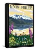 Mount St. Helens, Washington - Spirit Lake-Lantern Press-Framed Stretched Canvas