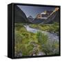 Mount Talbot, to Southern Alps, Fiordland National Park, Southland, South Island, New Zealand-Rainer Mirau-Framed Stretched Canvas