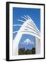 Mount Taranaki (Egmont) Framed with Te Rewa Rewa Bridge, Taranaki, North Island, New Zealand-Doug Pearson-Framed Photographic Print