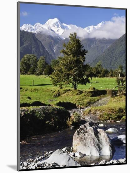 Mount Tasman and Cook Flat, Westland Tai Poutini National Park, UNESCO World Heritage Site, NZ-Jochen Schlenker-Mounted Photographic Print