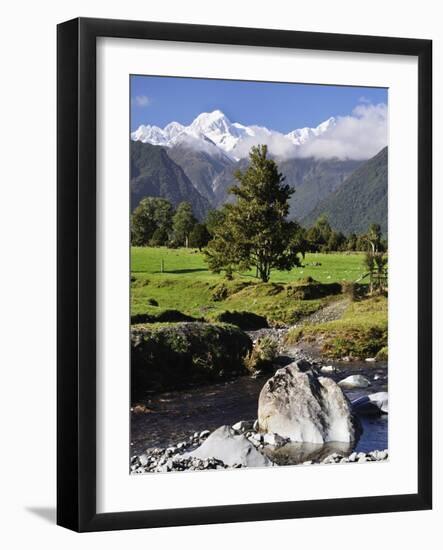 Mount Tasman and Cook Flat, Westland Tai Poutini National Park, UNESCO World Heritage Site, NZ-Jochen Schlenker-Framed Photographic Print