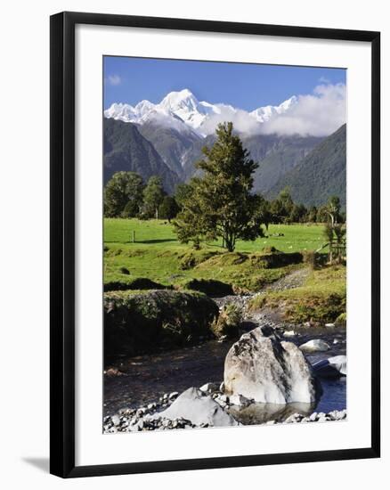 Mount Tasman and Cook Flat, Westland Tai Poutini National Park, UNESCO World Heritage Site, NZ-Jochen Schlenker-Framed Photographic Print