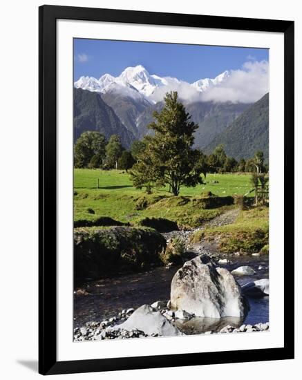 Mount Tasman and Cook Flat, Westland Tai Poutini National Park, UNESCO World Heritage Site, NZ-Jochen Schlenker-Framed Photographic Print