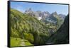 Mount Trettachspitze and mount Madelegabel in the Allgau Alps. Germany, Bavaria-Martin Zwick-Framed Stretched Canvas