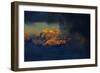 Mount Ushba (4,710M) before Sunset, with Low Clouds in Valleys, Seen from Elbrus, Caucasus, Russia-Schandy-Framed Photographic Print