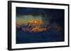 Mount Ushba (4,710M) before Sunset, with Low Clouds in Valleys, Seen from Elbrus, Caucasus, Russia-Schandy-Framed Photographic Print