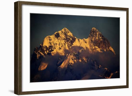 Mount Ushba (4,710M) on the Georgian Side of the Border, Just before Sunset, Caucasus, Russia-Schandy-Framed Photographic Print
