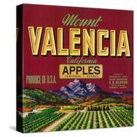 Mount Valencia Apple Label - Watsonville, CA-Lantern Press-Stretched Canvas