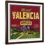 Mount Valencia Apple Label - Watsonville, CA-Lantern Press-Framed Art Print
