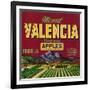 Mount Valencia Apple Label - Watsonville, CA-Lantern Press-Framed Art Print