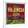 Mount Valencia Apple Label - Watsonville, CA-Lantern Press-Framed Art Print