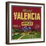 Mount Valencia Apple Label - Watsonville, CA-Lantern Press-Framed Art Print