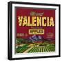 Mount Valencia Apple Label - Watsonville, CA-Lantern Press-Framed Art Print